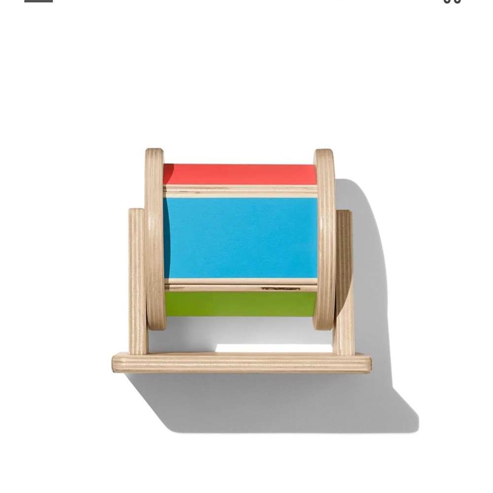 Colorful Wooden Drum Toy - Spinning Rainbow